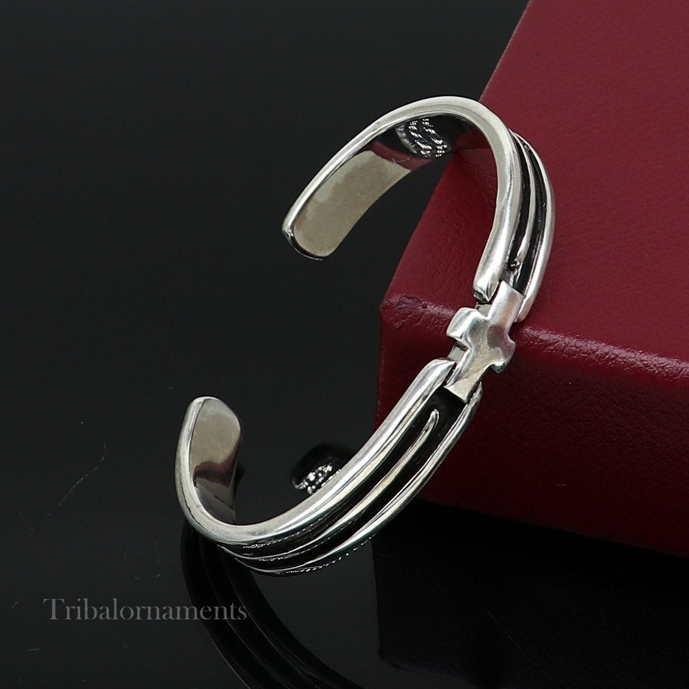 925 sterling silver handmade open face cuff bangle bracelet gifting solid adjustable jewelry, best gift cuff bracelet from india nsk376 - TRIBAL ORNAMENTS
