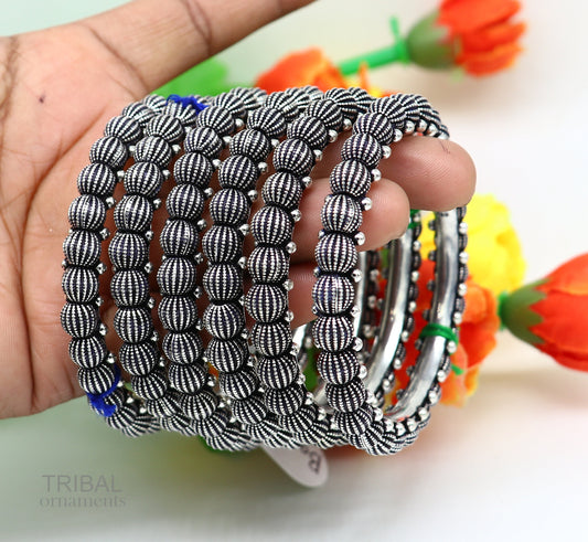 925 sterling silver handmade Indian vintage design bangle bracelet kada stunning stylish tribal brides jewelry gifting ethnic bangles ba121 - TRIBAL ORNAMENTS