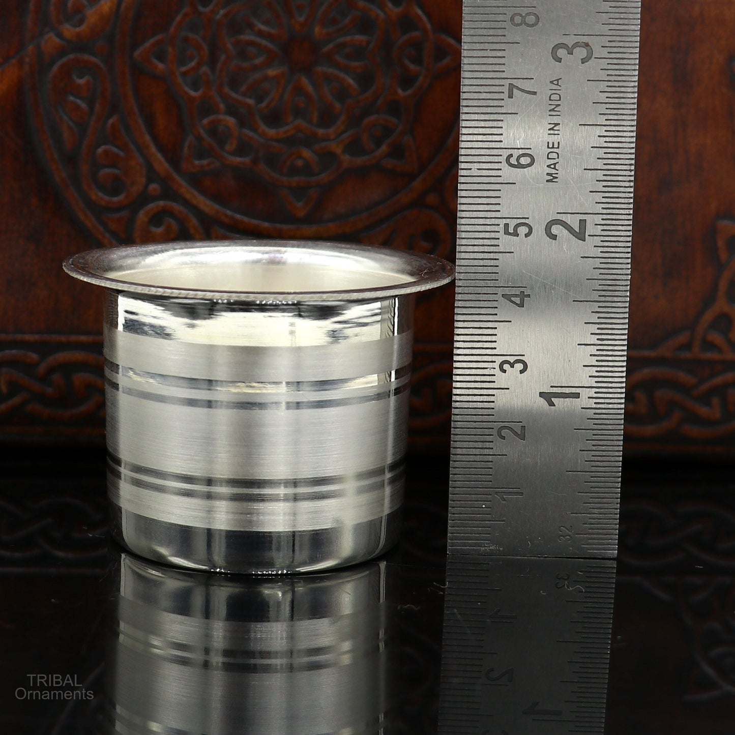 Solid sterling silver handmade elegant Ghee pot patra puuja or worshipping, Butter pot for kitchen, silver puja utensils from India su591 - TRIBAL ORNAMENTS