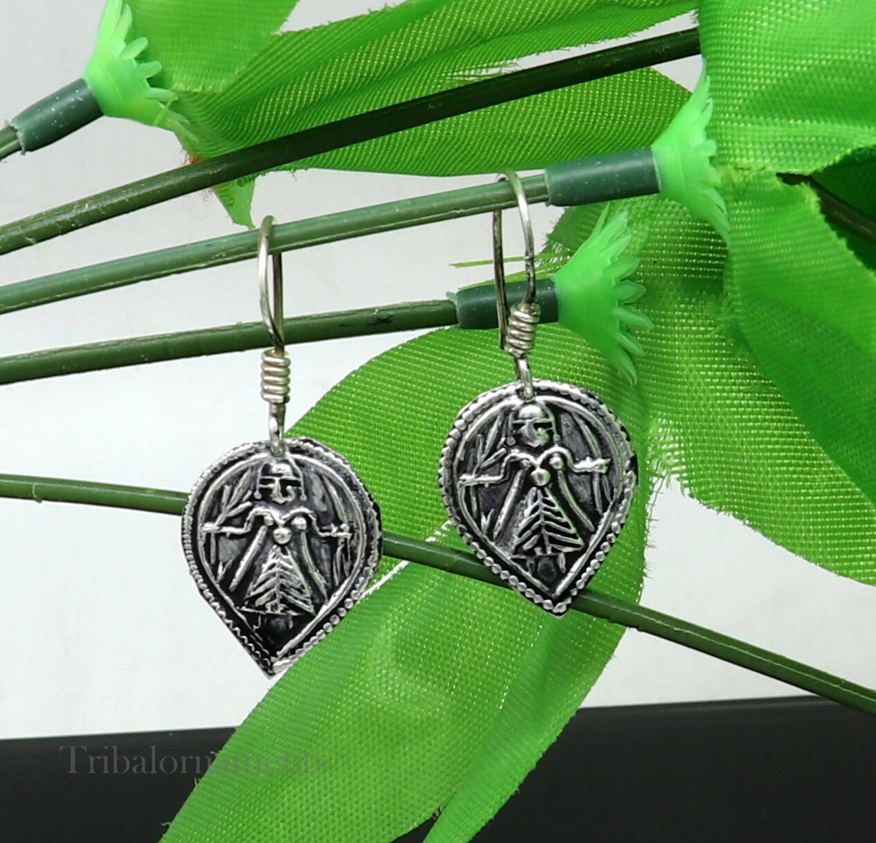 Vintage style 925 sterling silver excellent customized traditional indian style hoops earring, amazing tribal ethnic earring ear957 - TRIBAL ORNAMENTS