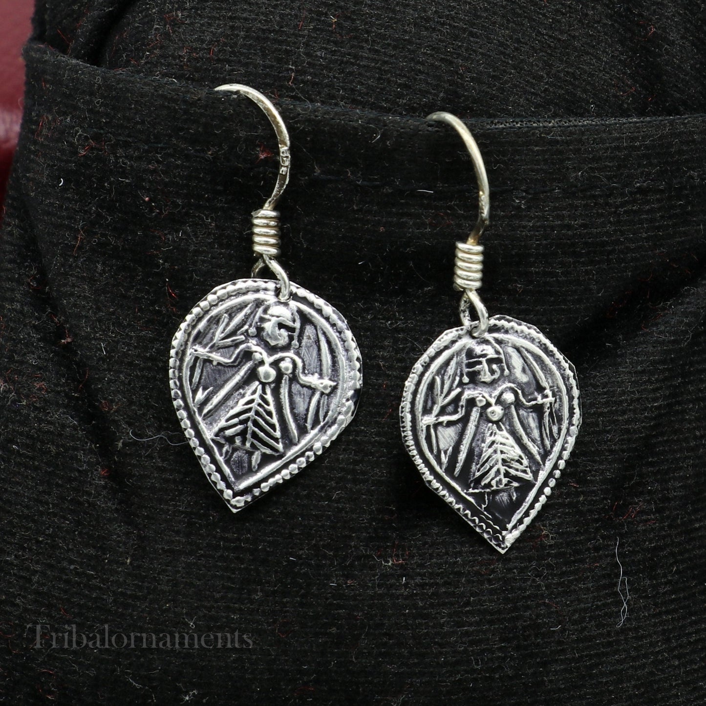 Vintage style 925 sterling silver excellent customized traditional indian style hoops earring, amazing tribal ethnic earring ear957 - TRIBAL ORNAMENTS