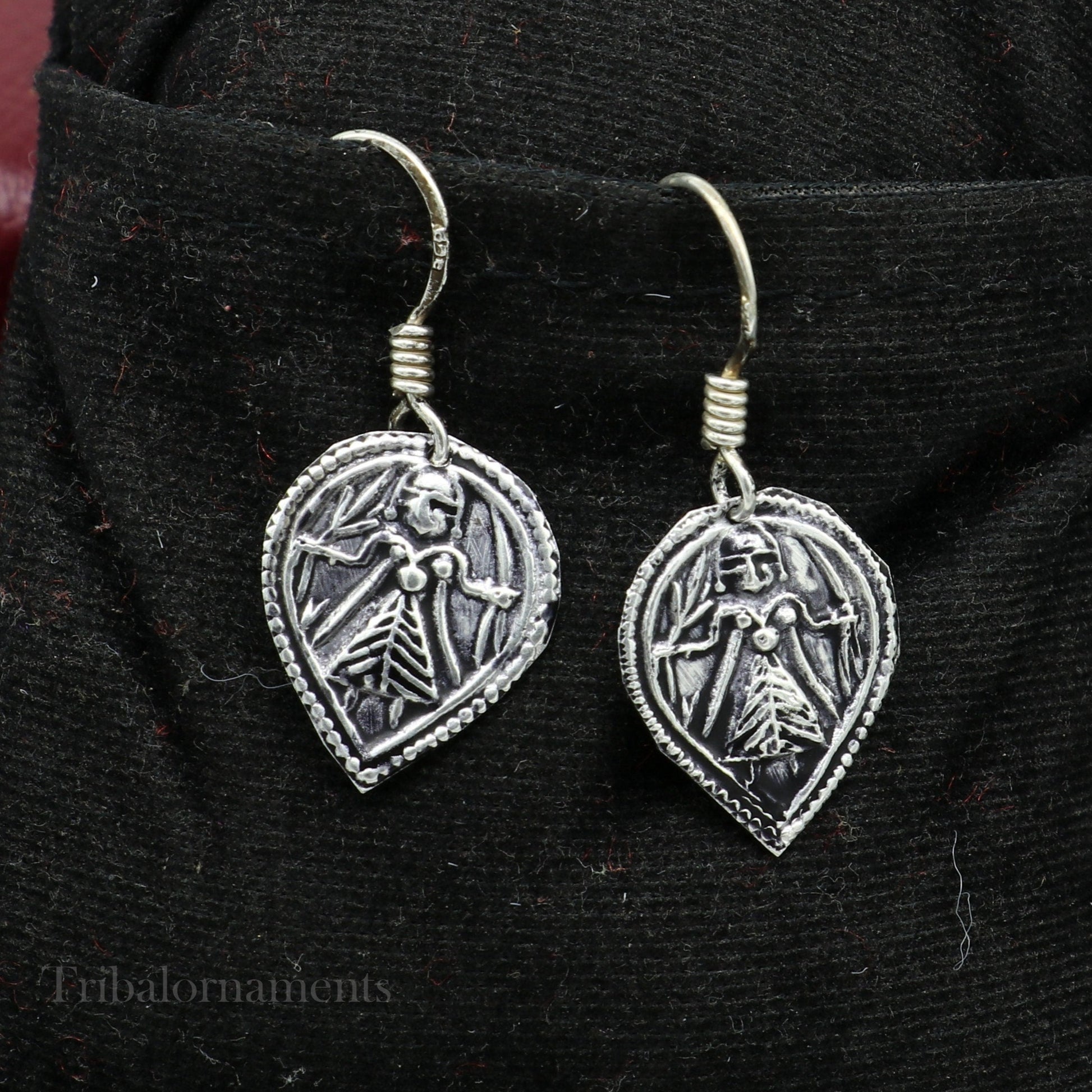 Vintage style 925 sterling silver excellent customized traditional indian style hoops earring, amazing tribal ethnic earring ear957 - TRIBAL ORNAMENTS