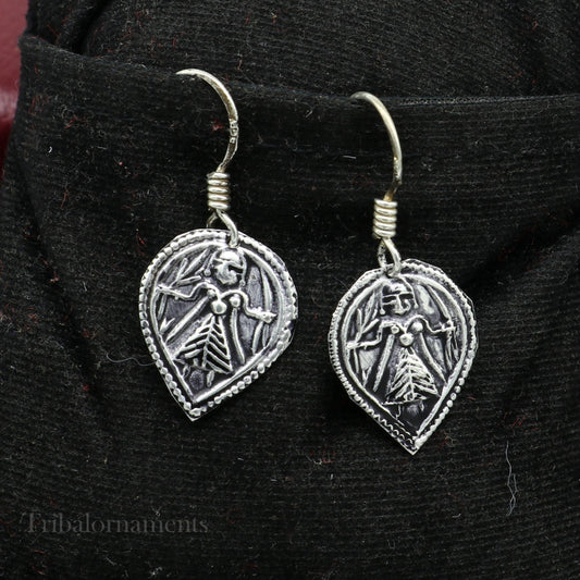 Vintage style 925 sterling silver excellent customized traditional indian style hoops earring, amazing tribal ethnic earring ear957 - TRIBAL ORNAMENTS