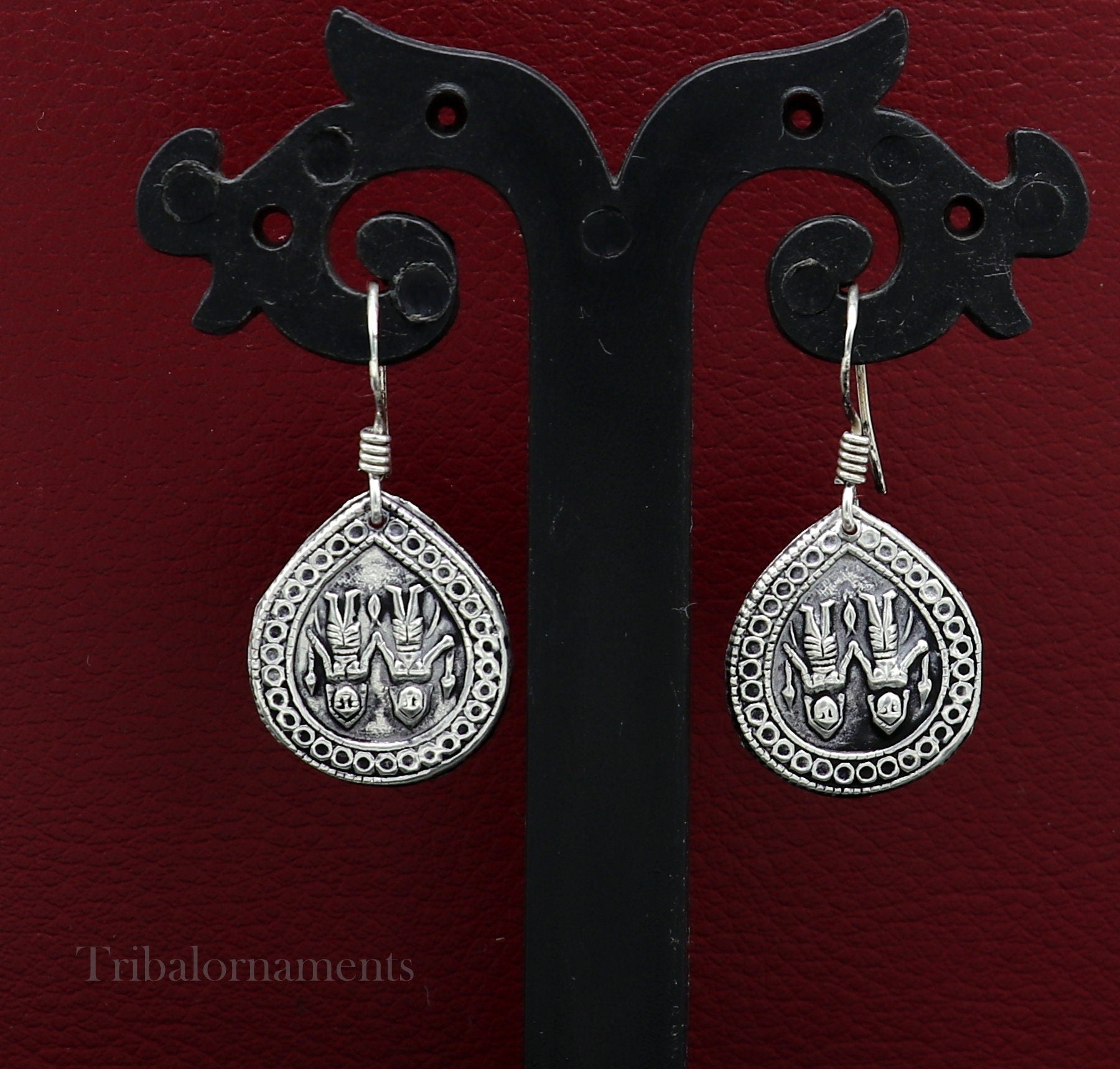 Handmade 925 sterling silver excellent customized traditional indian style hoops earring, amazing tribal ethnic earring ear959 - TRIBAL ORNAMENTS