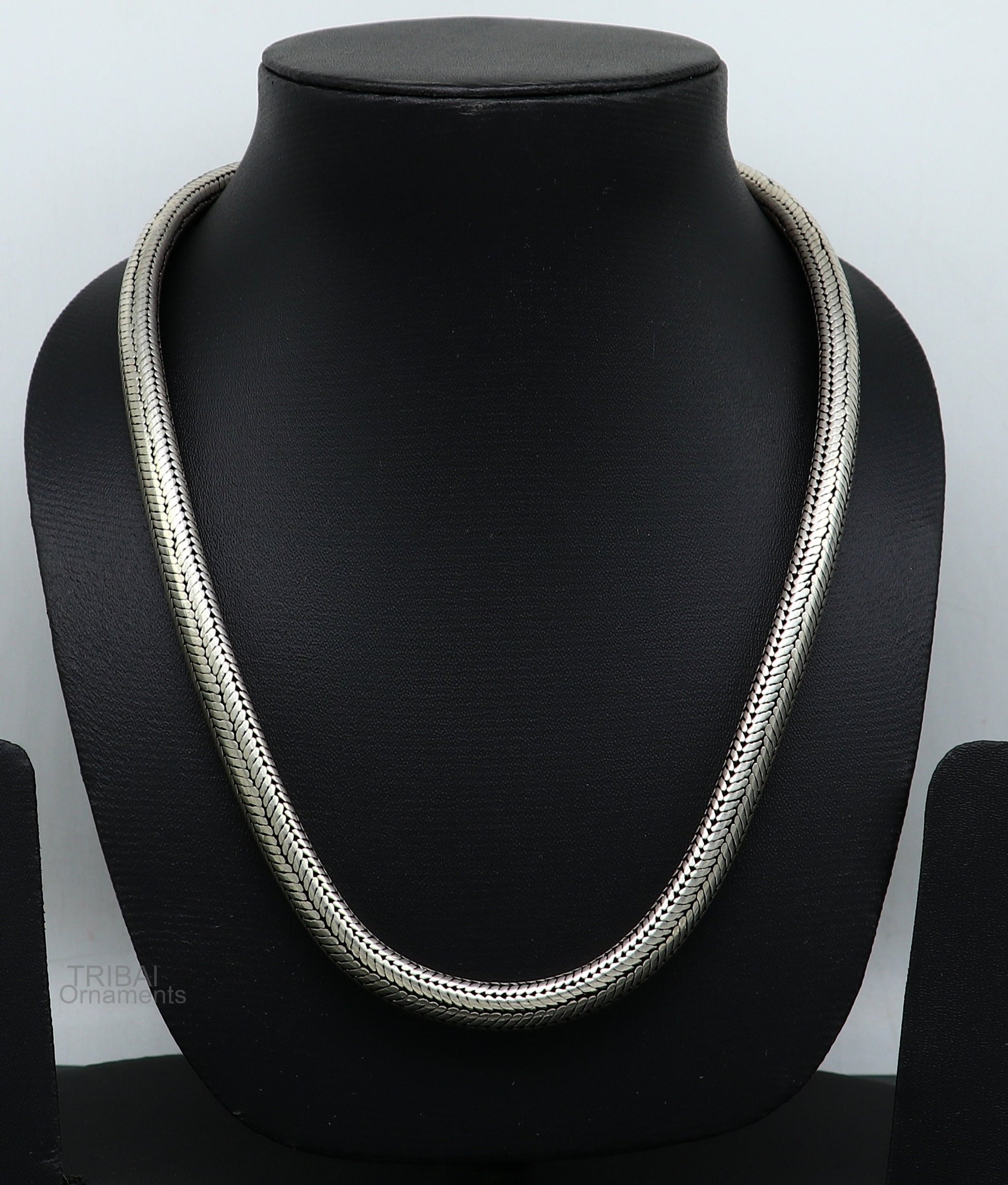 20" inches handmade solid half round D shape snake chain heavy 9mm necklace, amazing luxury royal gifting vintage designer jewelry ch123 - TRIBAL ORNAMENTS