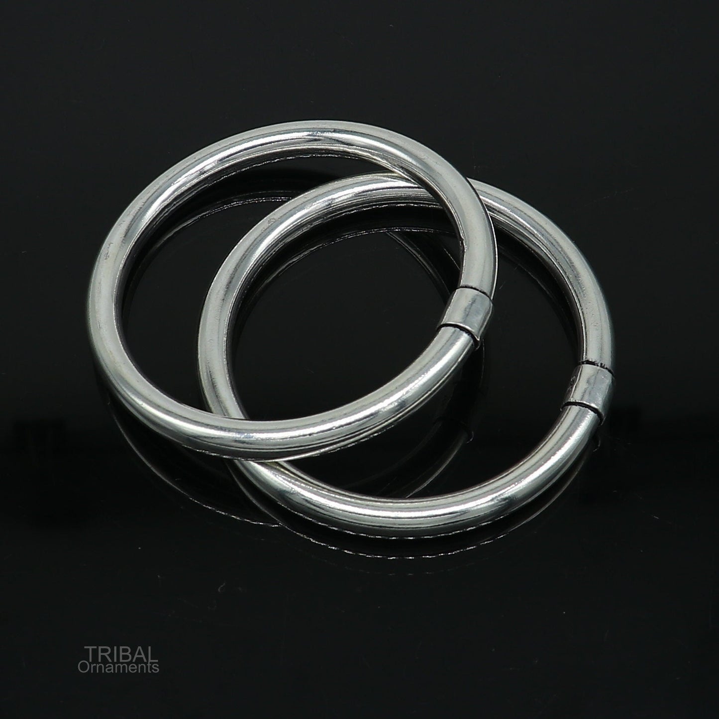 925 sterling silver plain shiny bright bangle bracelet kada, excellent personalized gifting stylish fancy bangle men's or girls ba136 - TRIBAL ORNAMENTS