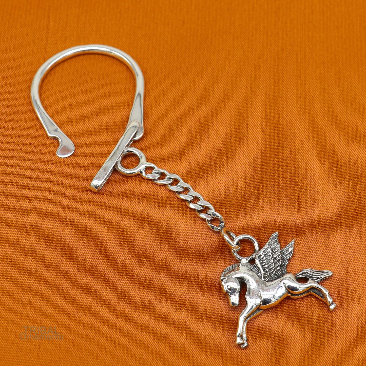 925 Sterling silver handmade unique unicorn horse design solid key chian, stylish royal gifting silver accessories unisex gift jewelry kch04 - TRIBAL ORNAMENTS