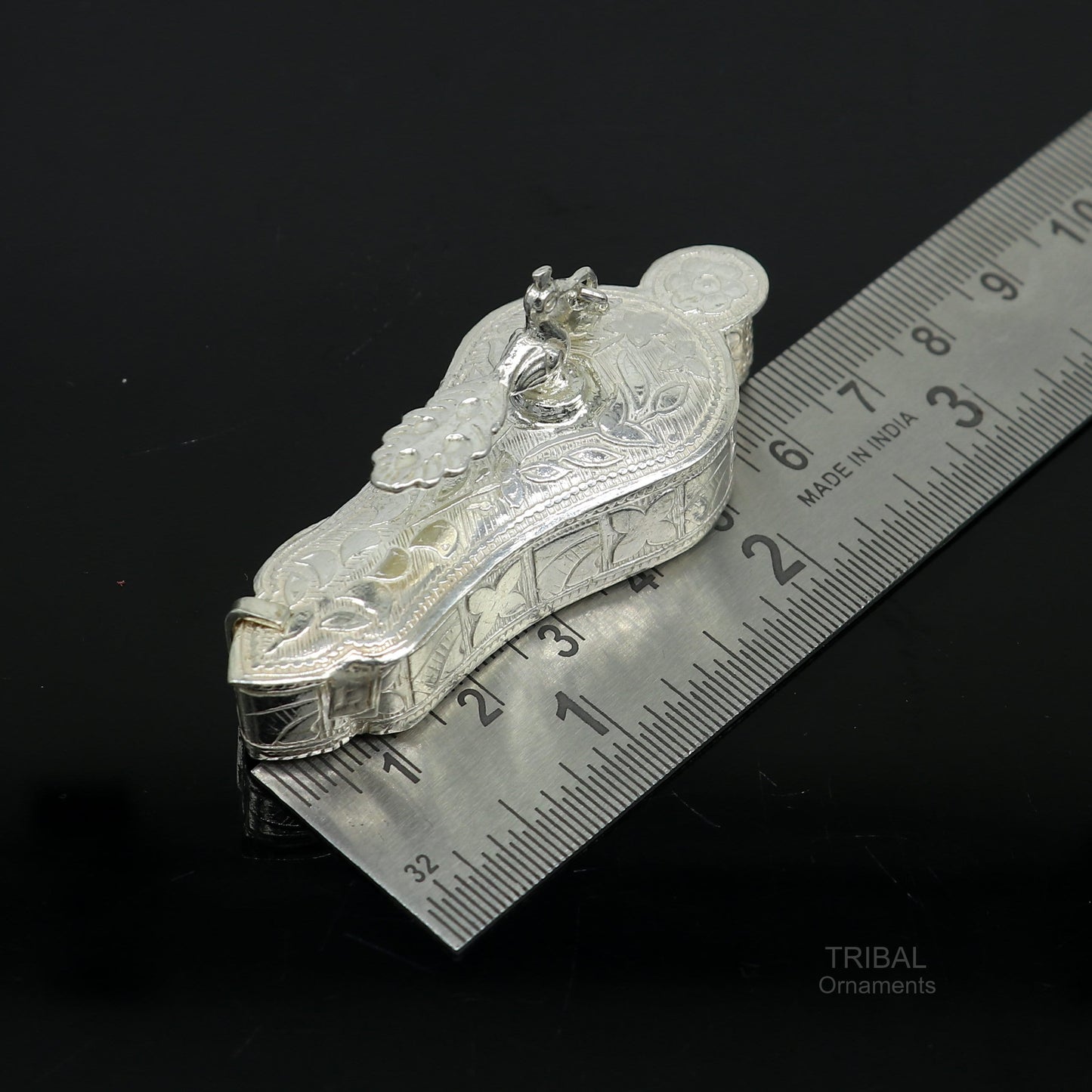 925 sterling silver handmade fabulous unique design peacock trinket box, brides gift, casket box silver article, silver utensils stb323 - TRIBAL ORNAMENTS