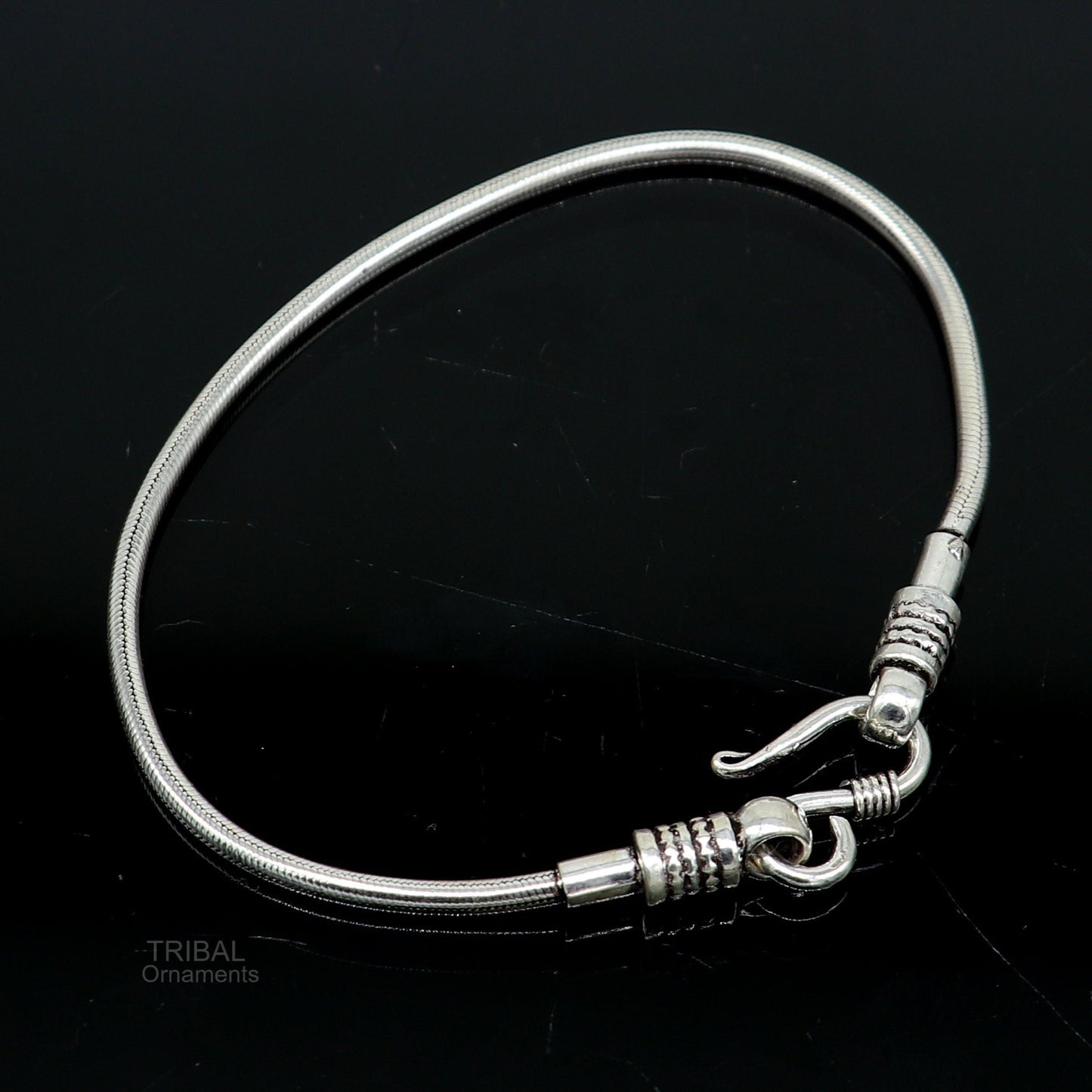 2 mm Vintage style snake chain handmade 925 sterling silver bracelet unisex indian tribal gifting to girl's or boy's jewelry sbr233 - TRIBAL ORNAMENTS
