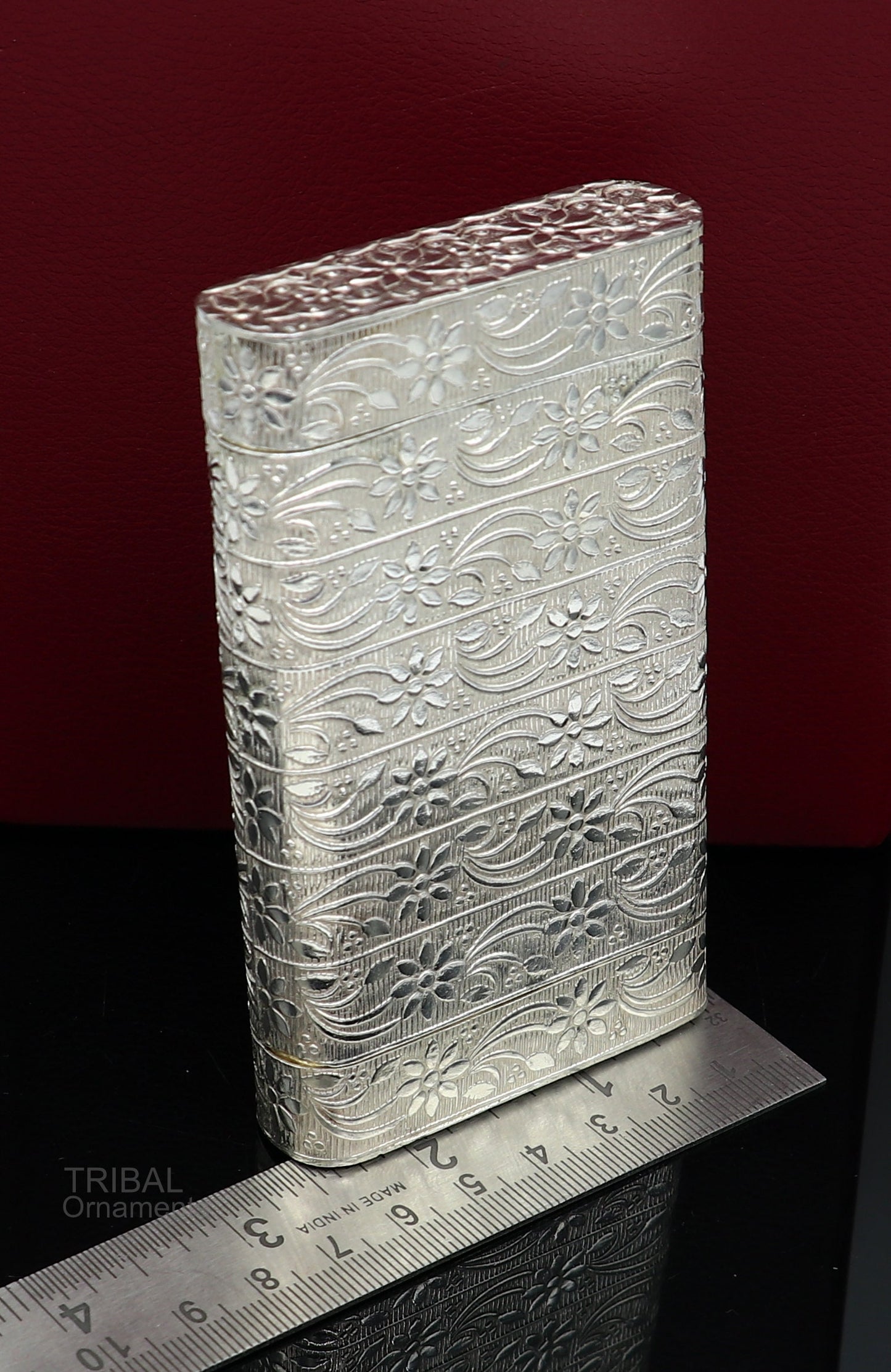 cigarette or tobacco box 925 solid silver vintage floral design stylish trinket box, best royal luxury gift to anyone special stb325 - TRIBAL ORNAMENTS