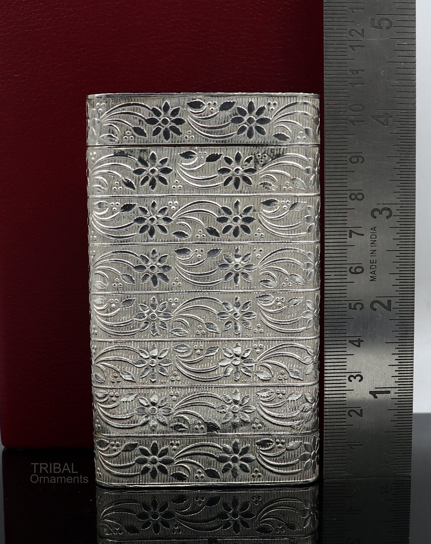cigarette or tobacco box 925 solid silver vintage floral design stylish trinket box, best royal luxury gift to anyone special stb325 - TRIBAL ORNAMENTS