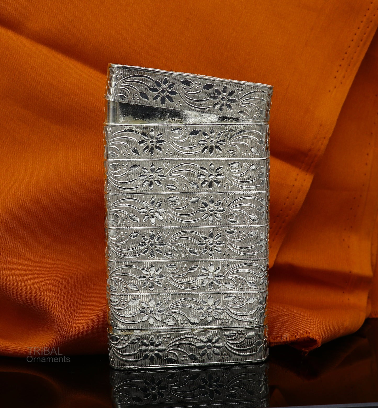 cigarette or tobacco box 925 solid silver vintage floral design stylish trinket box, best royal luxury gift to anyone special stb325 - TRIBAL ORNAMENTS