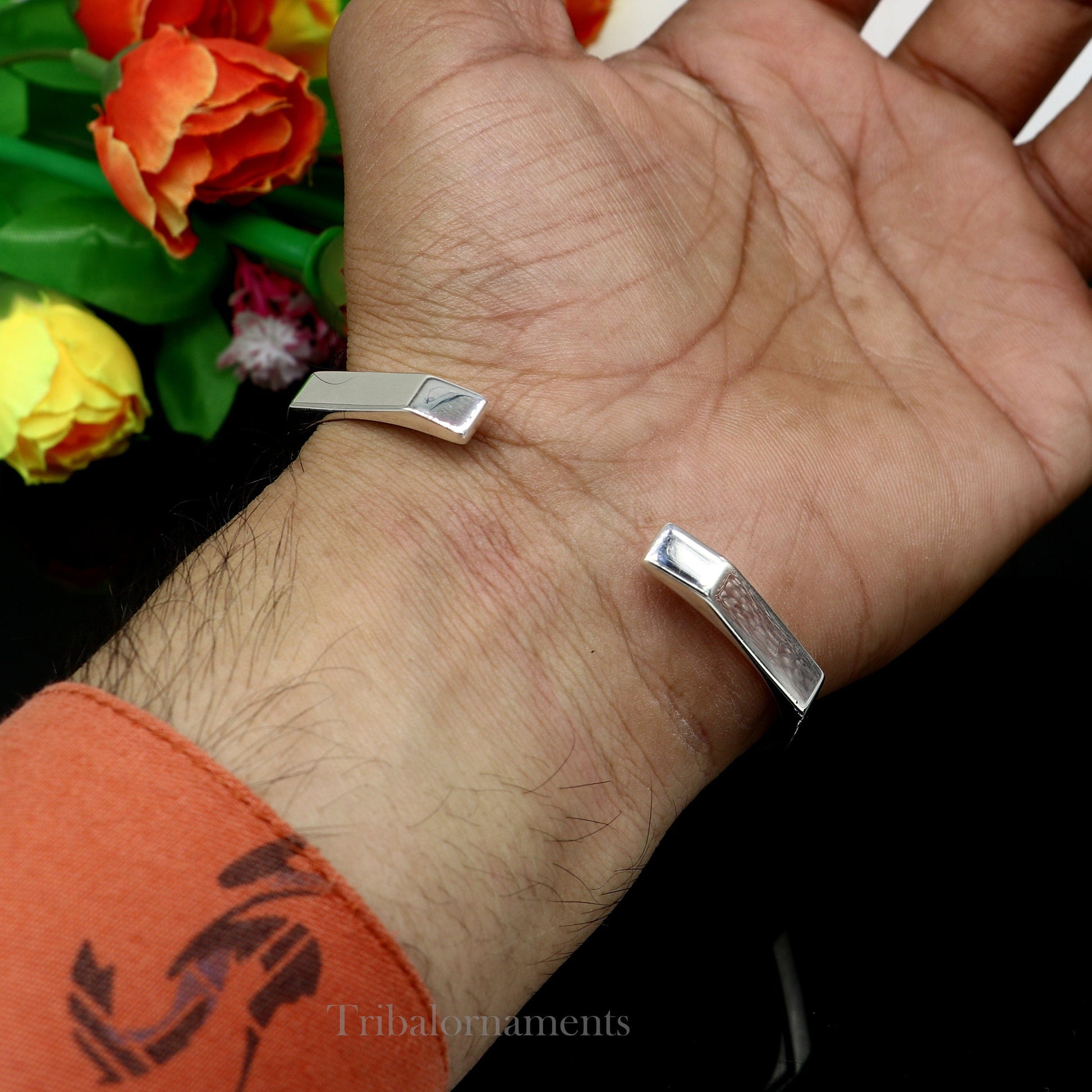 Plain shiny solid 925 sterling silver handmade adjustable cuff bangle bracelet unsex gifting jewelry, solid shiny bracelet nsk374 - TRIBAL ORNAMENTS
