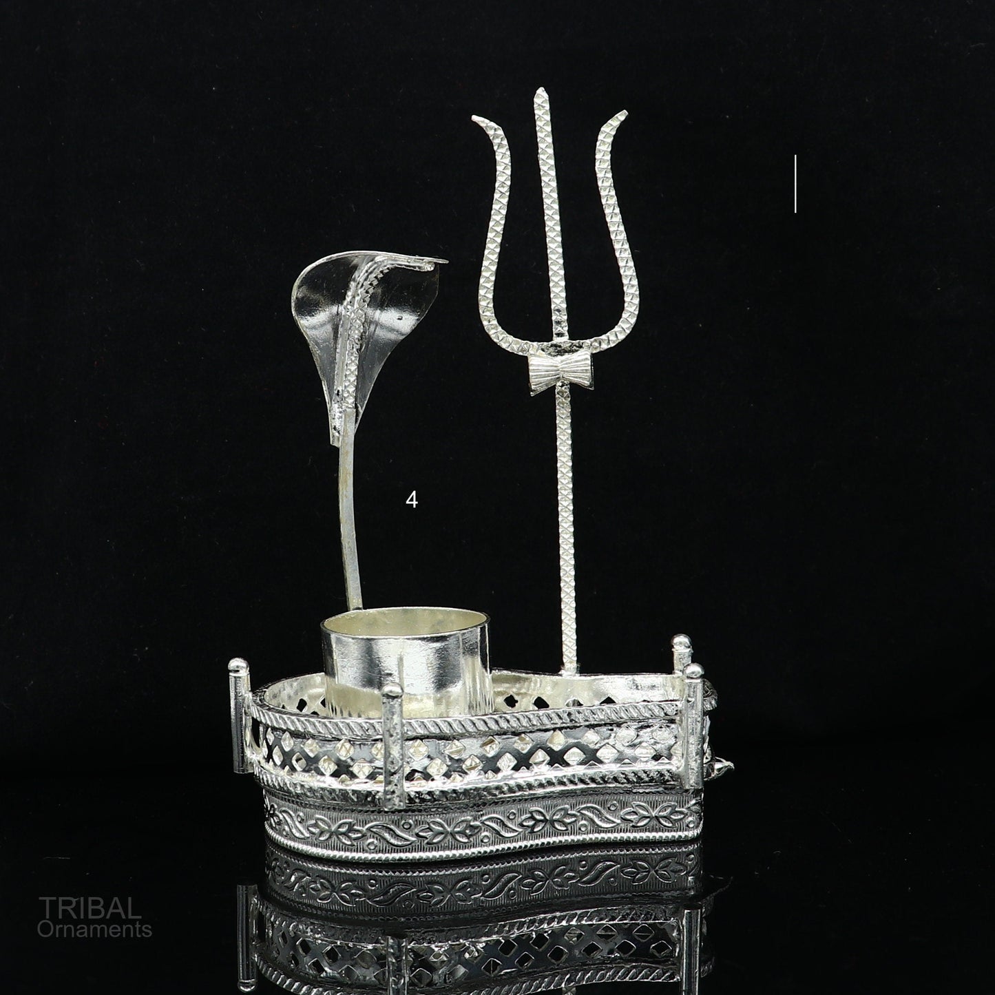 925 sterling silver lord shiva Mahakal lingam stand/jalheri, use for put/hold shiva lingam for puja, divine shiva puja articles su605 - TRIBAL ORNAMENTS