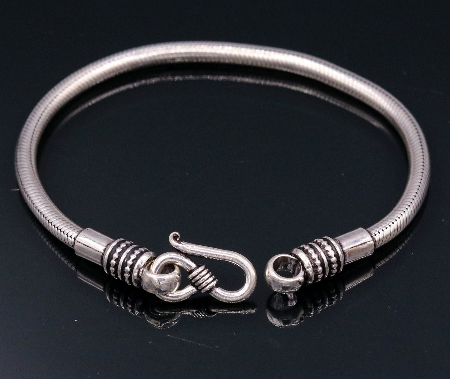 4MM Solid 925 sterling silver handmade amazing snake chain flexible unisex bracelet jewelry elegant custom wrist belt bracelet india sbr231 - TRIBAL ORNAMENTS