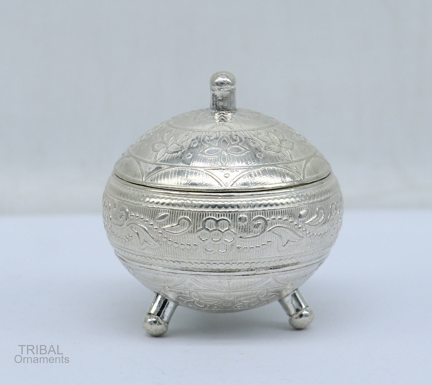 925 Sterling silver handmade fabulous trinket box, solid kumkum box, casket box, sindoor box, enamel work customized gifting box stb274 - TRIBAL ORNAMENTS