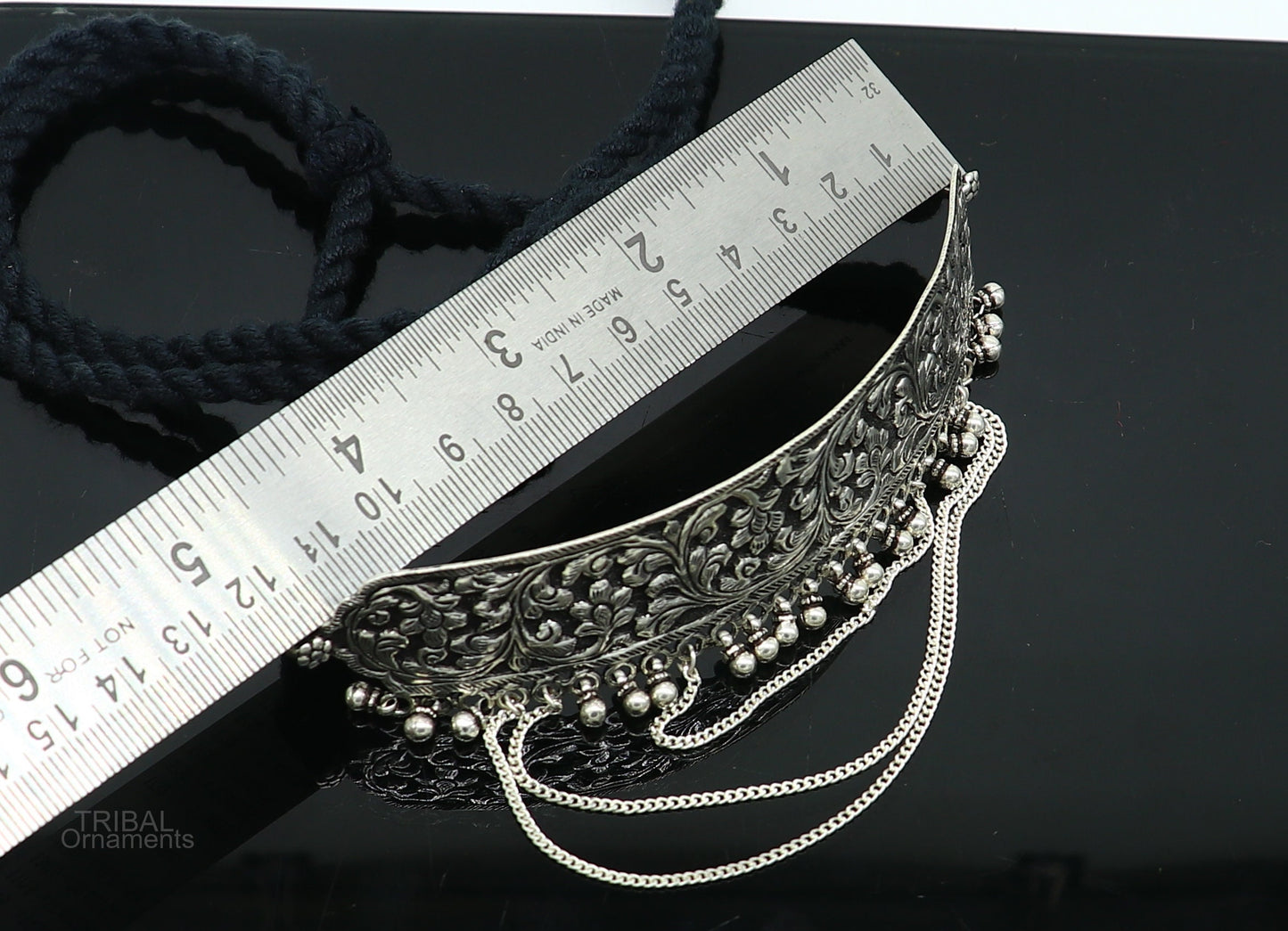 925 sterling silver customized chitai/kandrai work charm necklace, fit neck choker tribal ethnic wedding belly dance jewelry set273 - TRIBAL ORNAMENTS