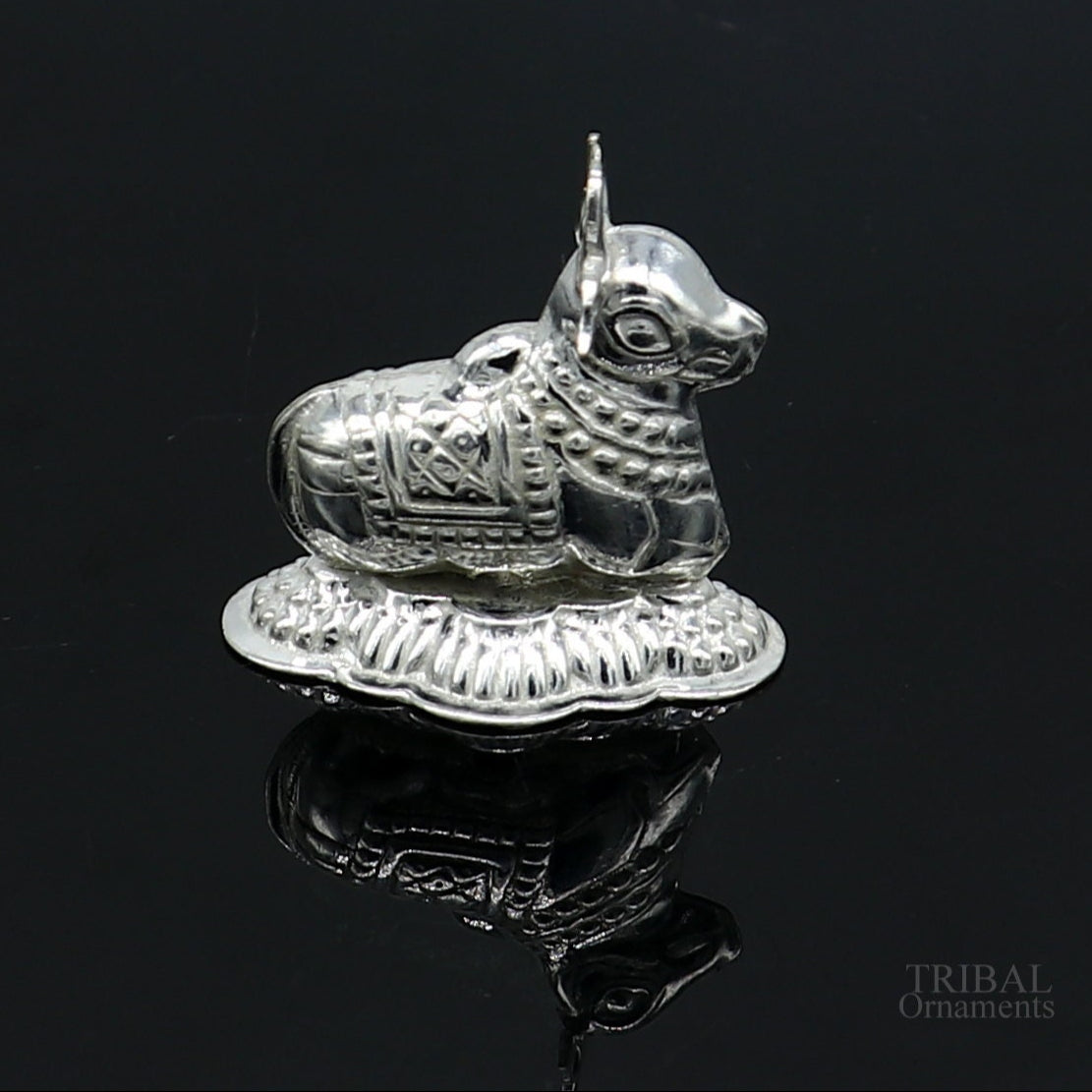 Lord Shiva Vahan Nandi Maharaj sterling silver handmade small article for puja, best gift for lord Shiva, divine statue su613 - TRIBAL ORNAMENTS