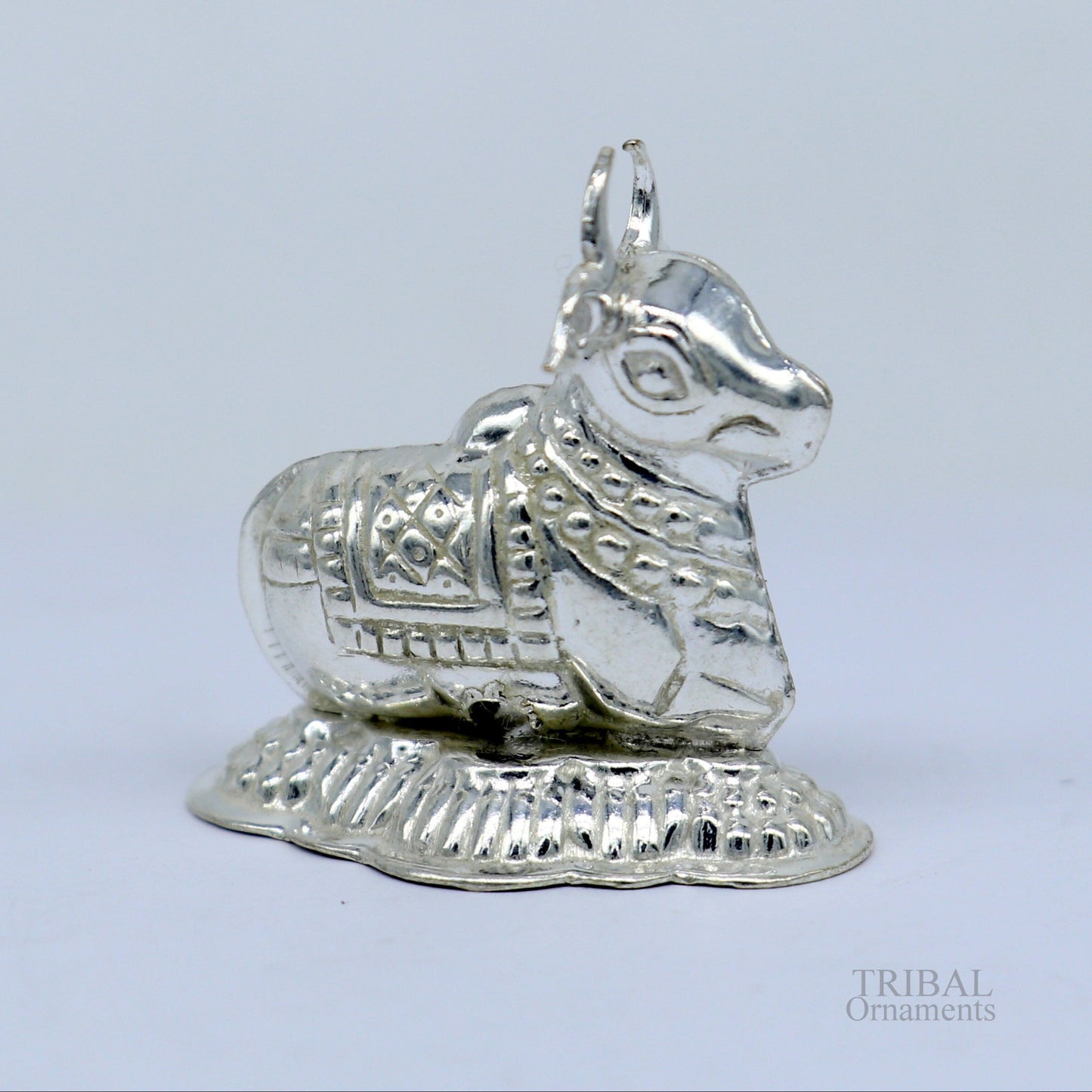 Lord Shiva Vahan Nandi Maharaj sterling silver handmade small article for puja, best gift for lord Shiva, divine statue su613 - TRIBAL ORNAMENTS