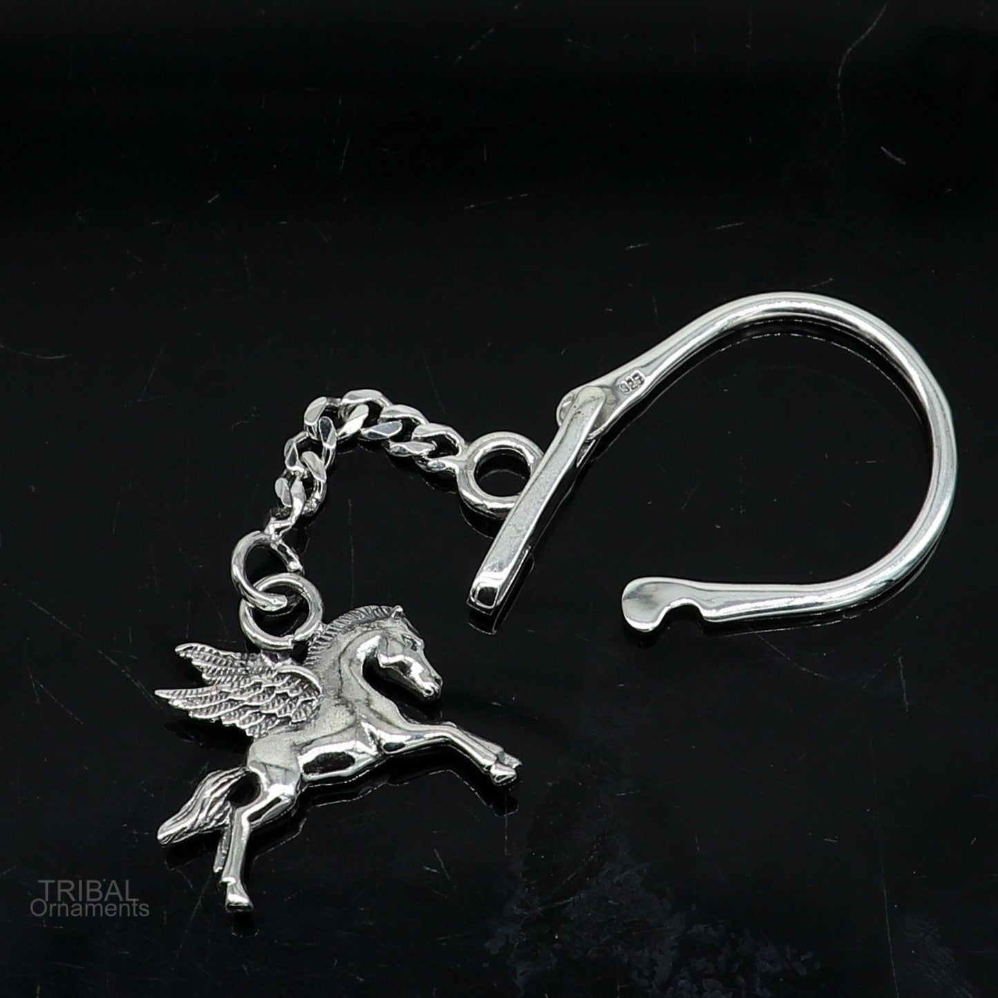 925 Sterling silver handmade unique unicorn horse design solid key chian, stylish royal gifting silver accessories unisex gift jewelry kch04 - TRIBAL ORNAMENTS