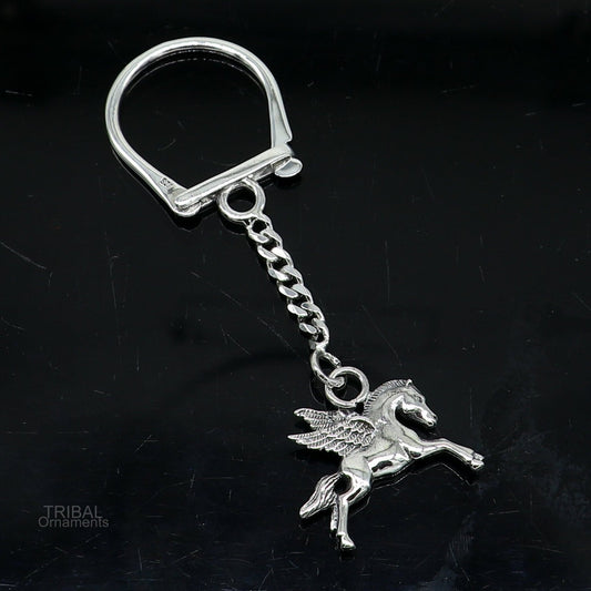 925 Sterling silver handmade unique unicorn horse design solid key chian, stylish royal gifting silver accessories unisex gift jewelry kch04 - TRIBAL ORNAMENTS