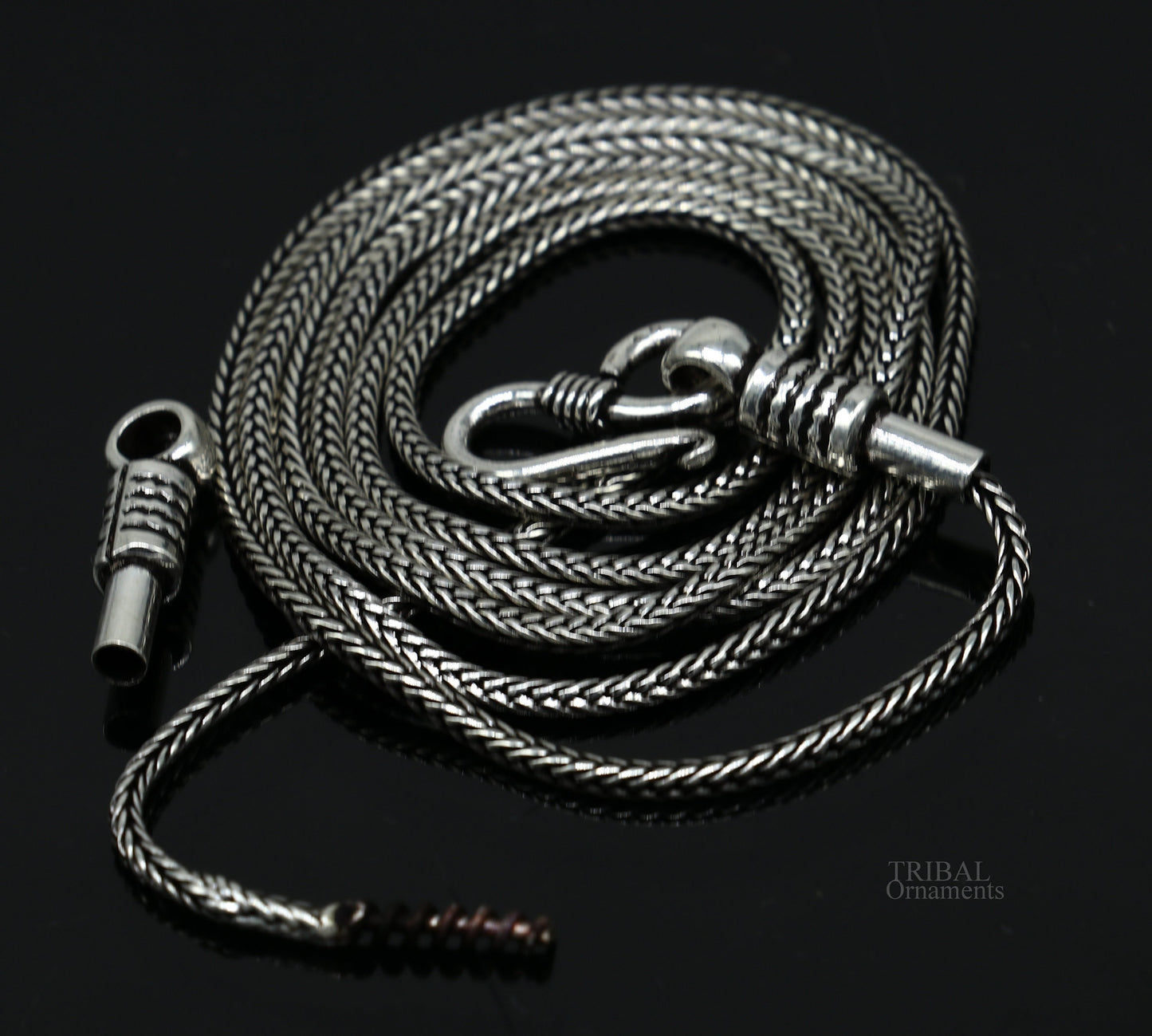 16" to 30" 1.5mm screw chain 925 sterling silver handmade wheat chain pendant chain, necklace chain, oxidized silver chain trendy style ch140 - TRIBAL ORNAMENTS