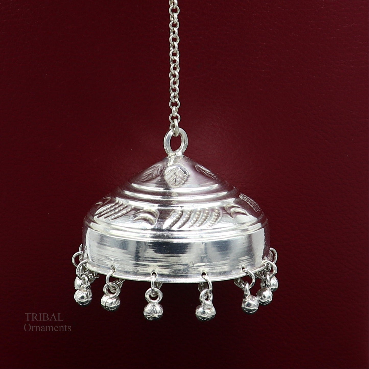 Solid Silver chattar or chhatra, silver umbrella god temple art, Gorgeous hand craved Solid silver temple article, temple utensils su628 - TRIBAL ORNAMENTS