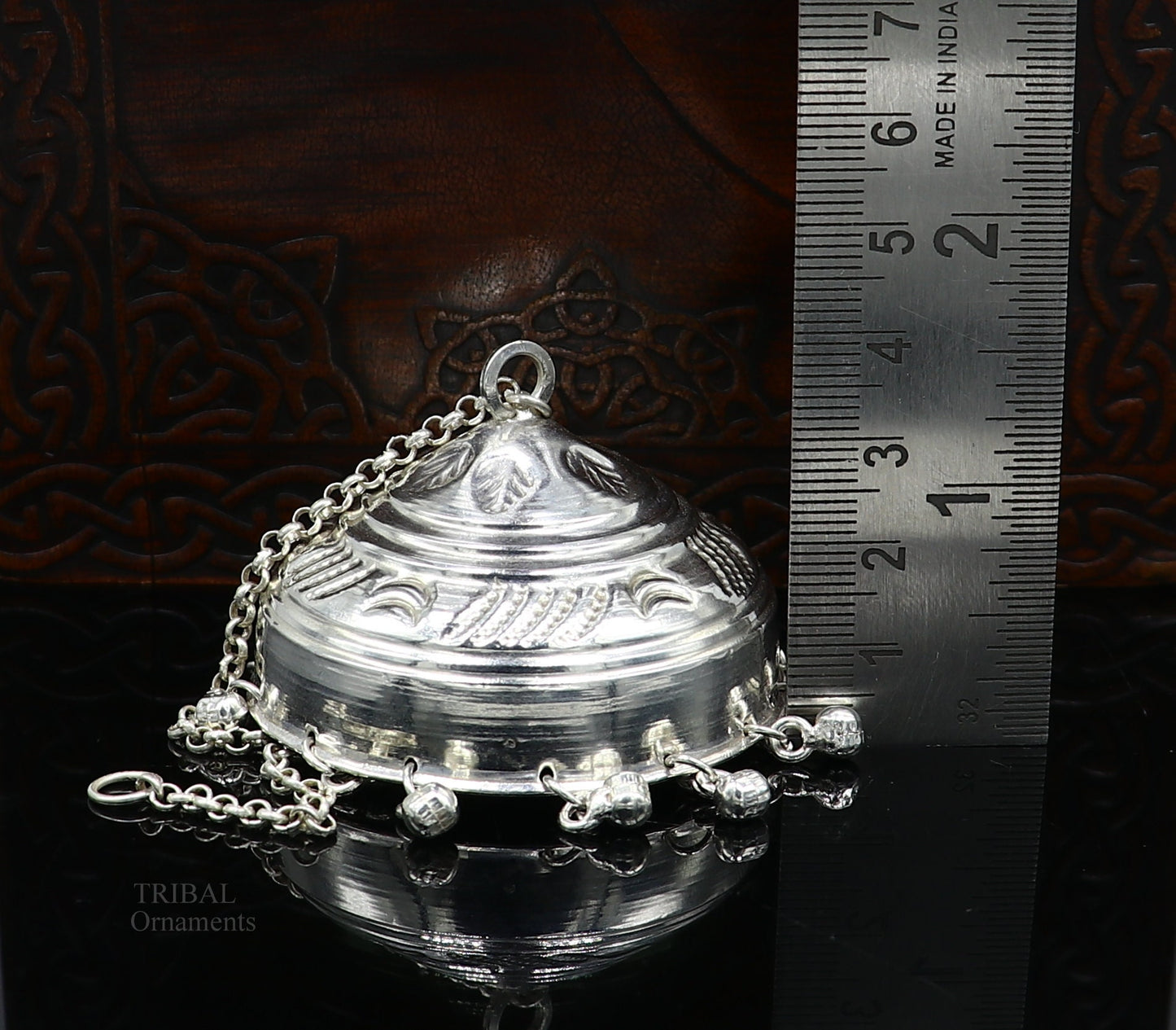 Solid Silver chattar or chhatra, silver umbrella god temple art, Gorgeous hand craved Solid silver temple article, temple utensils su628 - TRIBAL ORNAMENTS