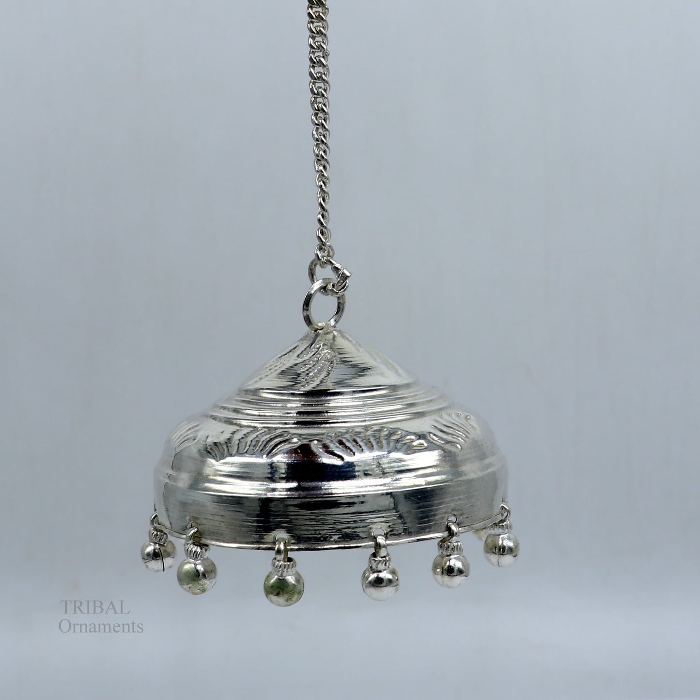 Solid Silver idol's chattar or chhatra, silver umbrella god temple art, hand craved Solid silver temple article, temple utensils su630 - TRIBAL ORNAMENTS
