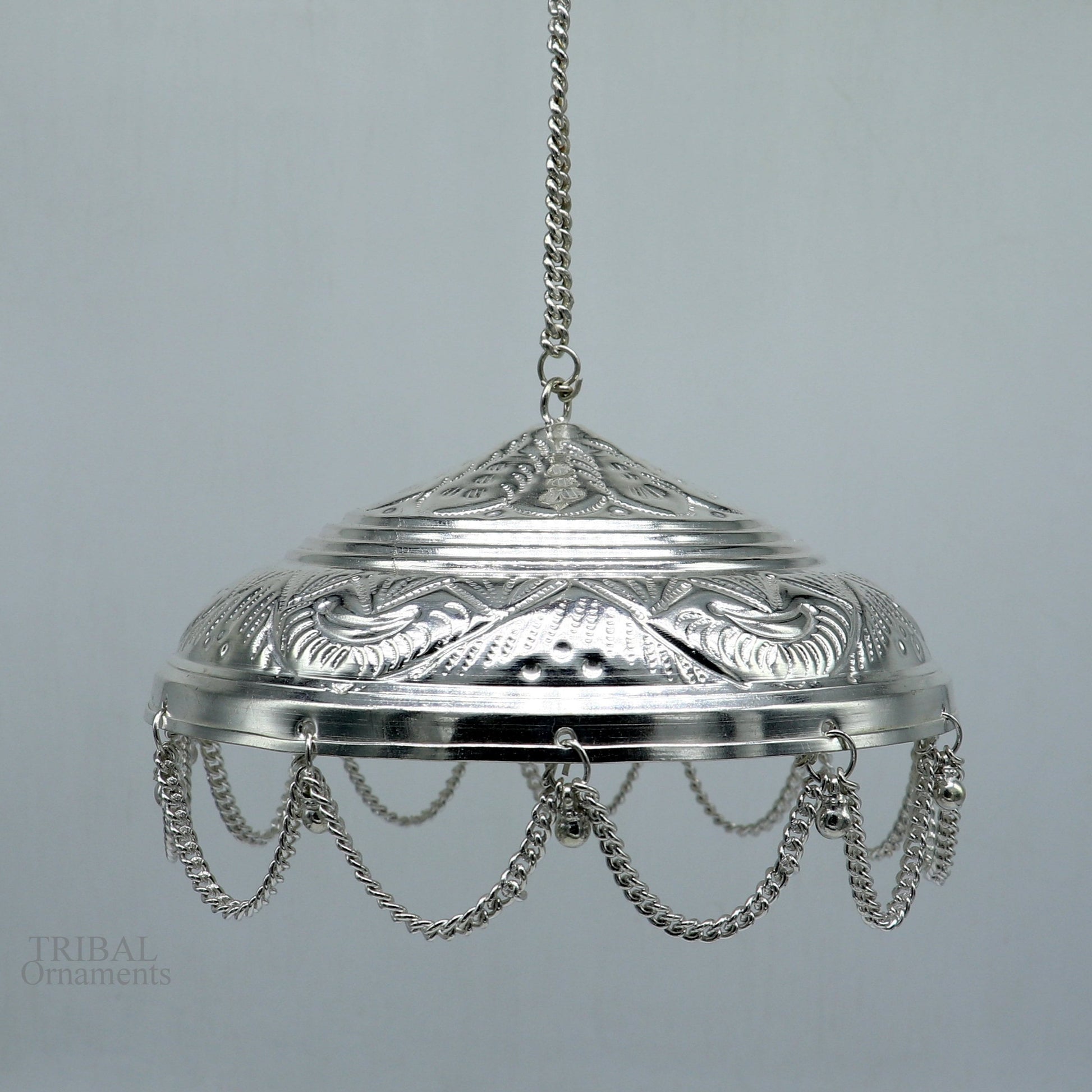 Solid Silver god chattar or chhatra, silver umbrella god temple art, hand craved sterling silver temple article, temple utensils su633 - TRIBAL ORNAMENTS