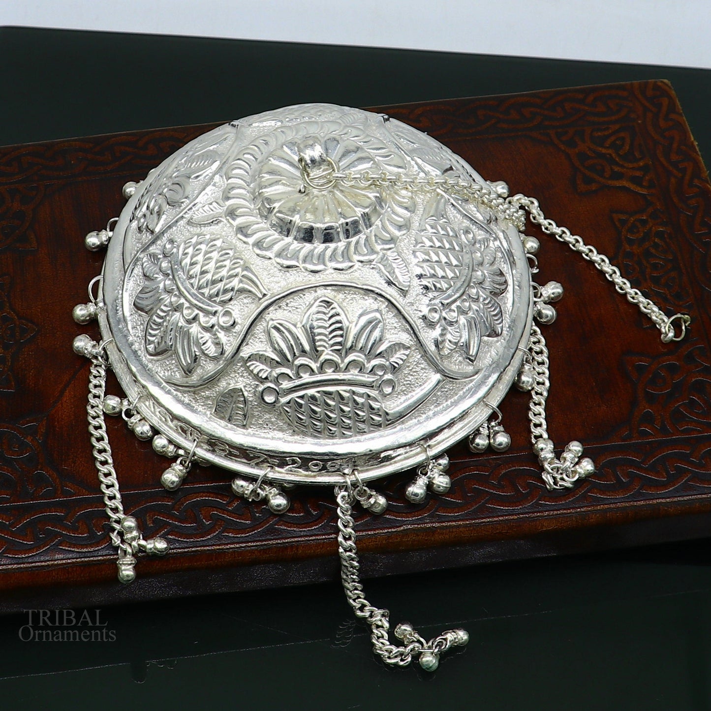 Handmade Solid Silver nakshi work chattar or chhatra, silver umbrella god temple art, sterling silver article, temple utensils su635 - TRIBAL ORNAMENTS