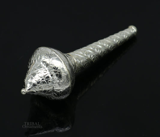 Sterling silver handmade vintage style lord Hanuman Gada/Mace, divine gift for idol hanuman for best wishes puja articles su606 - TRIBAL ORNAMENTS