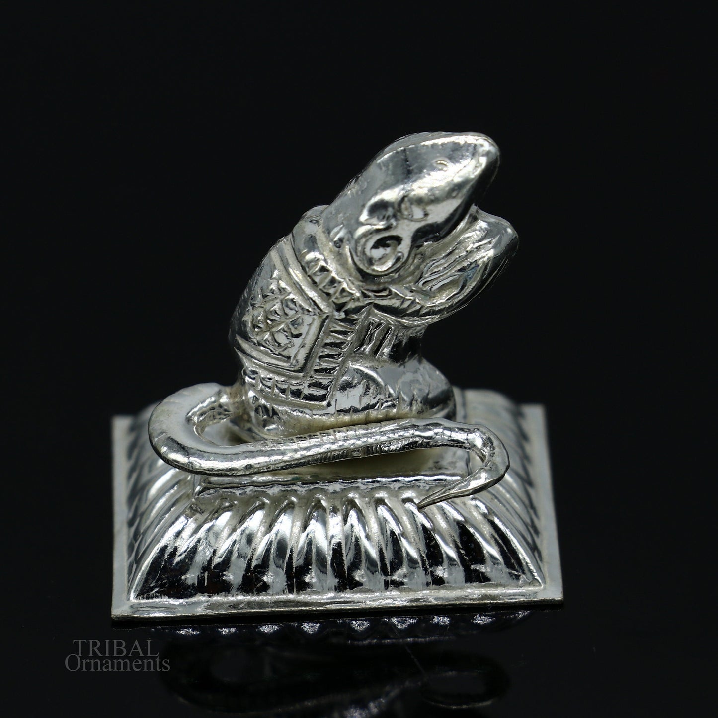 Lord Ganesha Vahan Mushak maharaj sterling silver handmade small article for puja, best gift for lord ganesha, divine statue su608 - TRIBAL ORNAMENTS