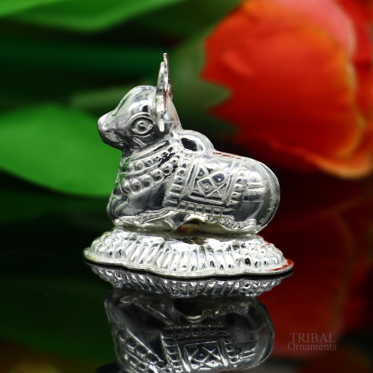 Lord Shiva Vahan Nandi Maharaj sterling silver handmade small article for puja, best gift for lord Shiva, divine statue su613 - TRIBAL ORNAMENTS