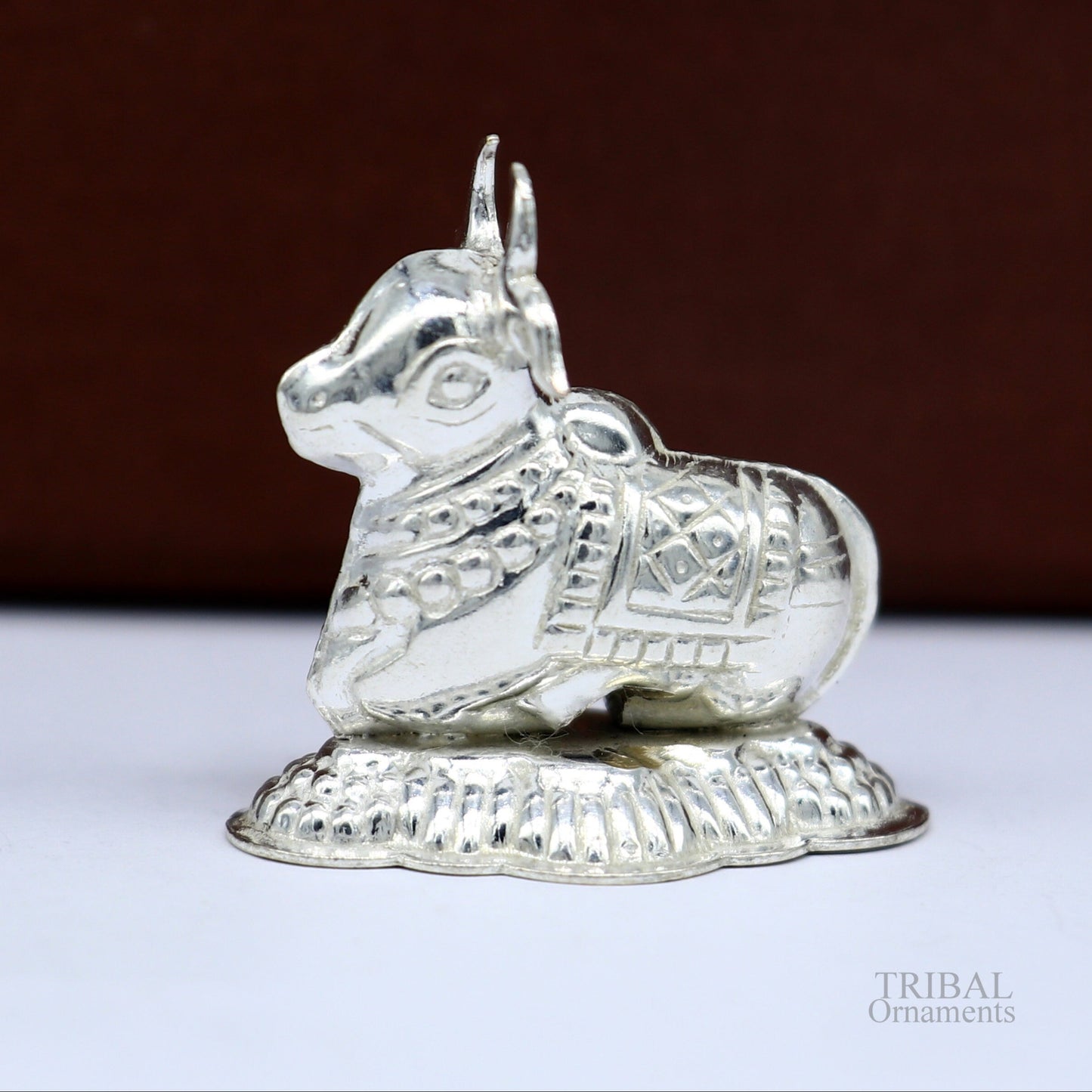 Lord Shiva Vahan Nandi Maharaj sterling silver handmade small article for puja, best gift for lord Shiva, divine statue su613 - TRIBAL ORNAMENTS