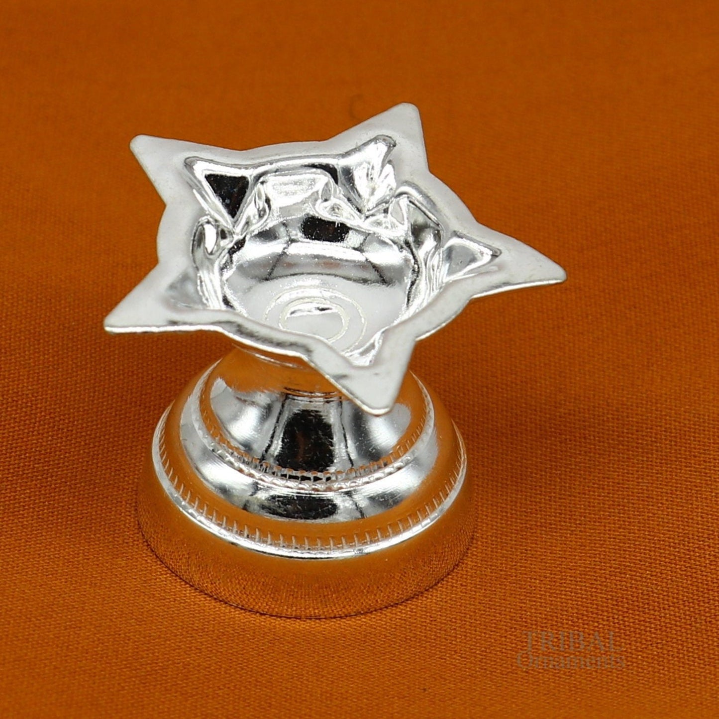 Solid sterling silver handmade elegant oil lamp, silver home temple utensils, silver diya, deepak, silver vessels, silver puja article su615 - TRIBAL ORNAMENTS