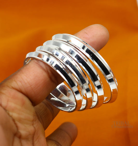 Solid 925 sterling silver handmade punjabi sikha bangle bracelet kada, all kids sized baby bangle kada daily use jewelry bbk201 - TRIBAL ORNAMENTS