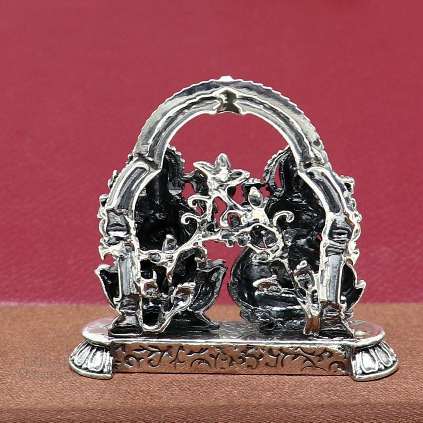 2" 925 Sterling silver handmade customized Hindu idols Laxmi and Ganesha statue, puja article figurine, home décor Diwali puja gift ART228 - TRIBAL ORNAMENTS
