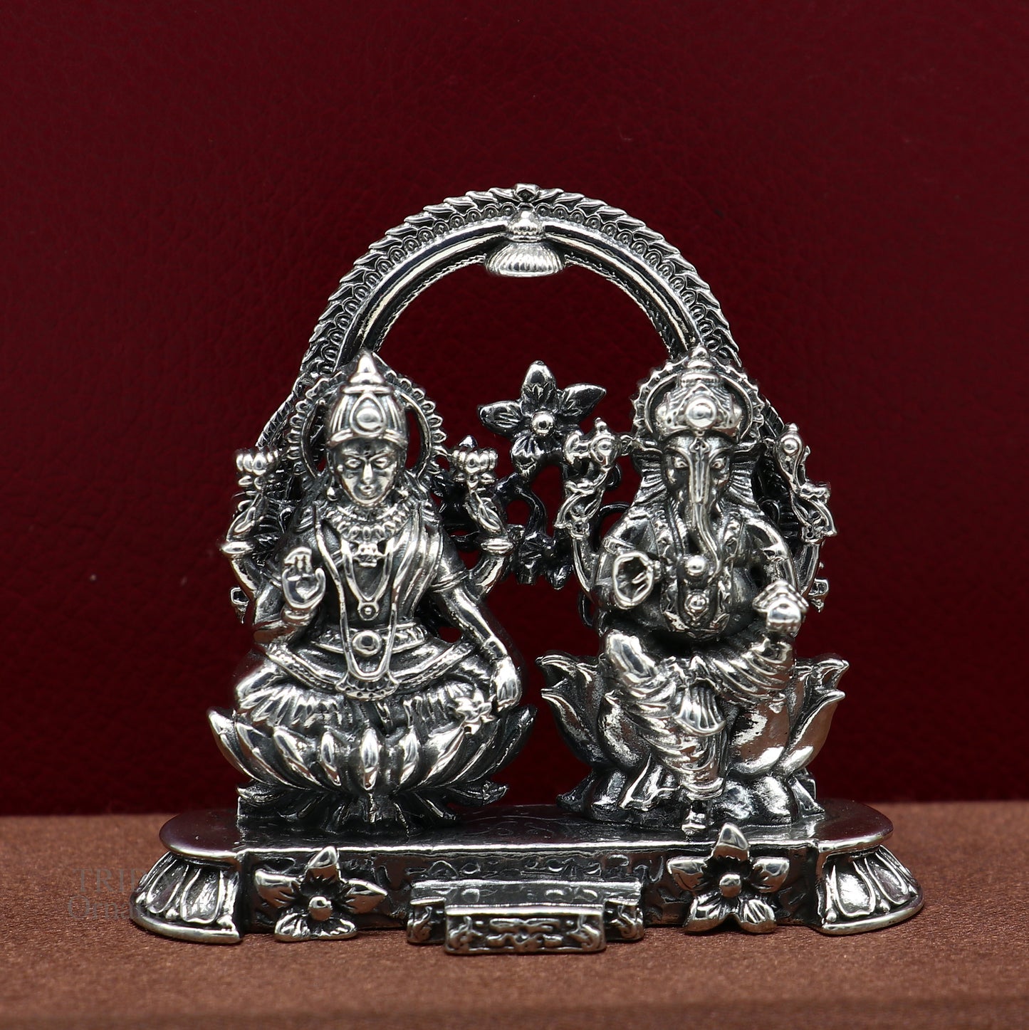 2" 925 Sterling silver handmade customized Hindu idols Laxmi and Ganesha statue, puja article figurine, home décor Diwali puja gift ART228 - TRIBAL ORNAMENTS
