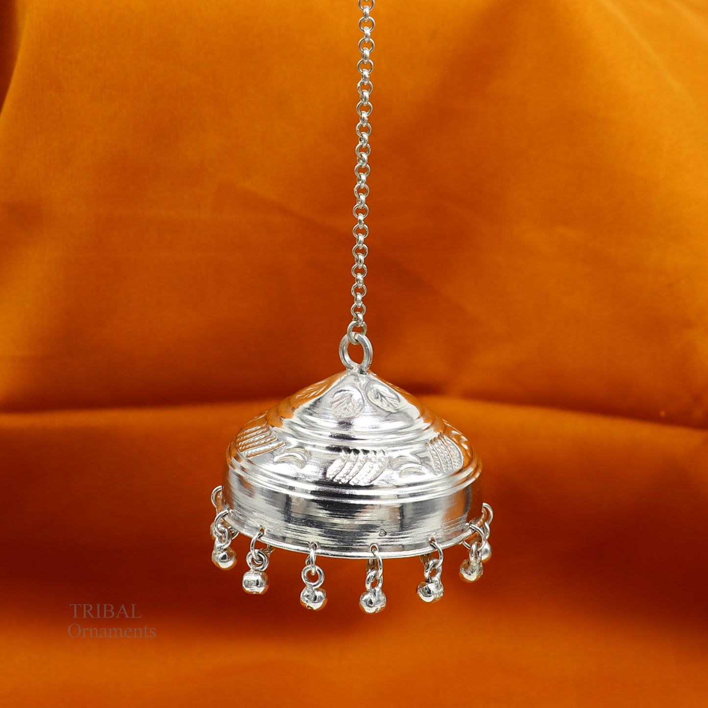 Solid Silver chattar or chhatra, silver umbrella god temple art, Gorgeous hand craved Solid silver temple article, temple utensils su628 - TRIBAL ORNAMENTS