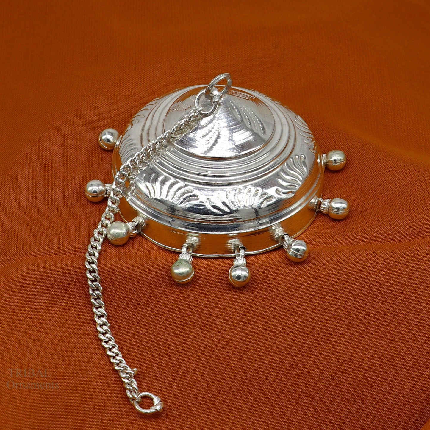 Solid Silver idol's chattar or chhatra, silver umbrella god temple art, hand craved Solid silver temple article, temple utensils su630 - TRIBAL ORNAMENTS