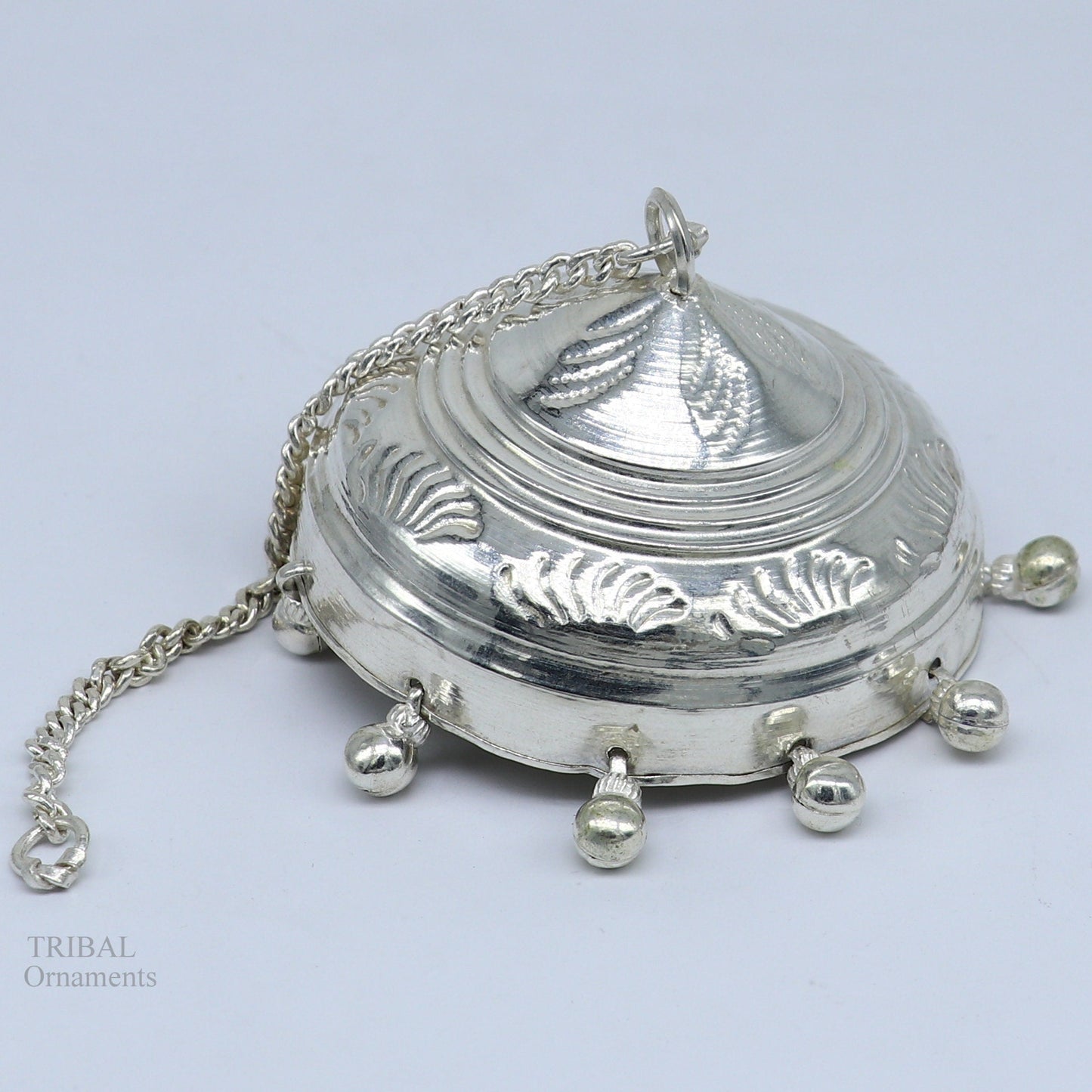 Solid Silver idol's chattar or chhatra, silver umbrella god temple art, hand craved Solid silver temple article, temple utensils su630 - TRIBAL ORNAMENTS
