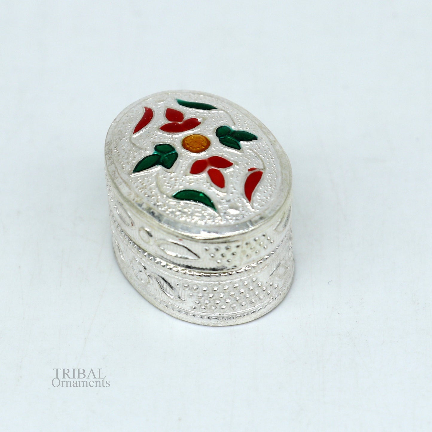 925 solid silver vintage oval shape brides gift kajal box, trinket box, sindur box, eyeliner box, silver utensils, best bridal gift stb340 - TRIBAL ORNAMENTS