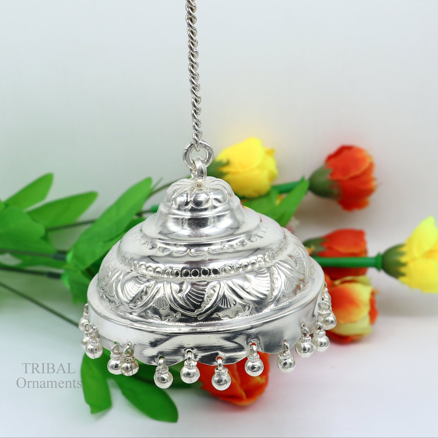 Solid Silver god chattar or chhatra, silver umbrella god temple art, hand craved sterling silver temple article, temple utensils su631 - TRIBAL ORNAMENTS