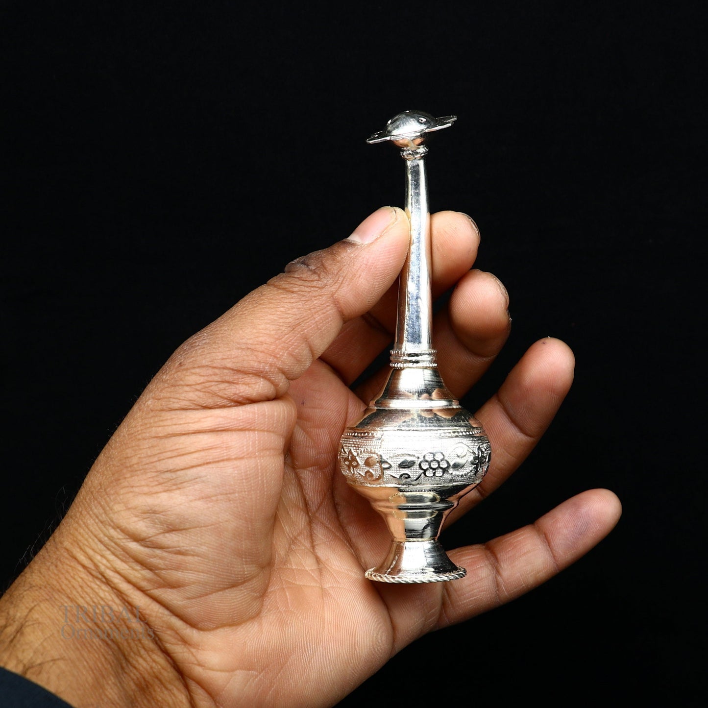 925 sterling silver vintage design Attardani, pooja spray bottle, silver perfume bottle, spray article, puja utensils, best gift su640 - TRIBAL ORNAMENTS