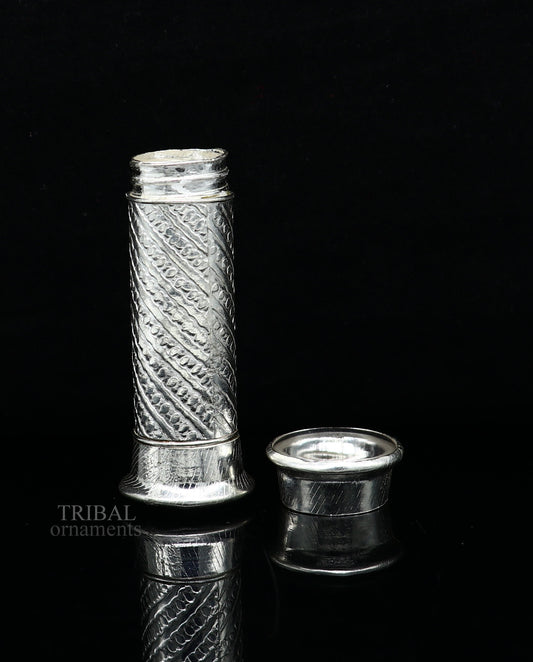 925 Sterling silver handmade small pill box, Tobacco box, storage box silver utensils, silver box, personal box men's accessories su649 - TRIBAL ORNAMENTS