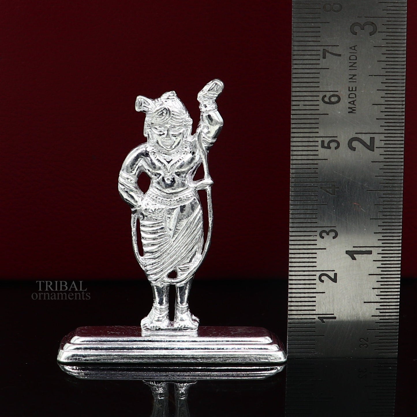 Silver lord krishna narayan avtar shri Nathji statue figurine, solid silver article, best gift for décor your car front for blessing art455 - TRIBAL ORNAMENTS