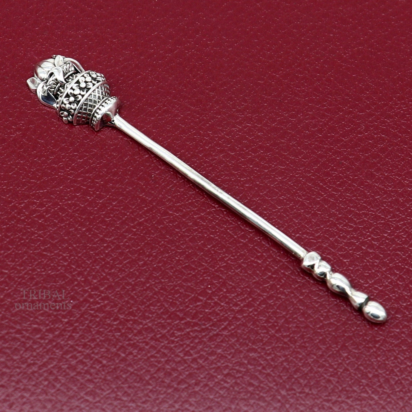 3" inches long handmade solid 925 sterling silver kumkum sticks, eyeliner stick, kajal stick, surma stick, brides vintage style gift su656 - TRIBAL ORNAMENTS