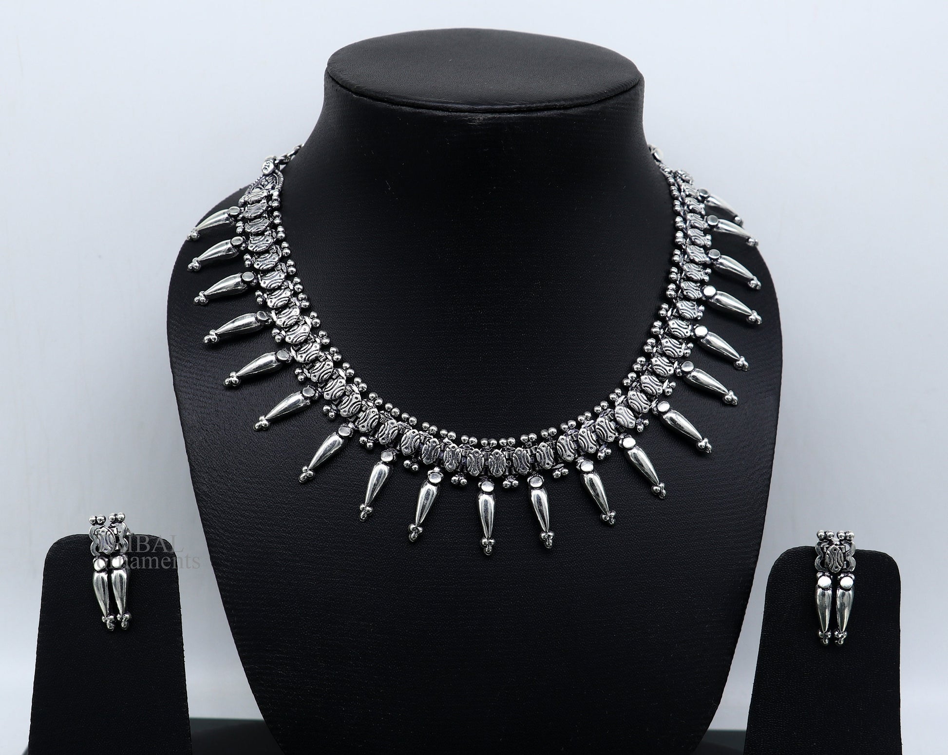 Vintage ethnic style 925 sterling silver designer traditional necklace excellent gifting tribal brides belly dance jewelry india nec291 - TRIBAL ORNAMENTS