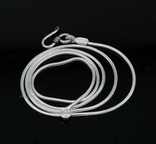 Solid sterling silver handmade snake chain pendant chain, necklace chain, oxidized silver chain trendy style jewelry ch141 - TRIBAL ORNAMENTS